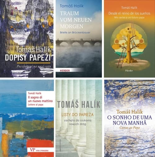 Obálky knihy Tomáše Halíka Dopisy papeži v šesti jazycích